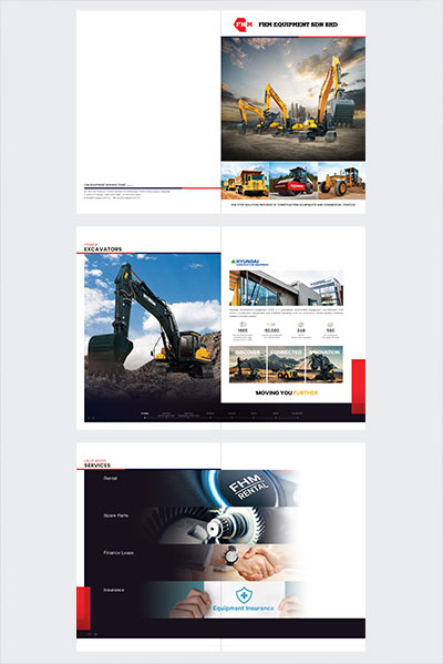 Company profile design for FHM Equipment