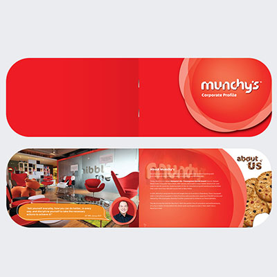 Company profile design for Munchy's