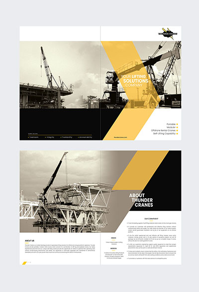 Company profile design for Thunder Cranes