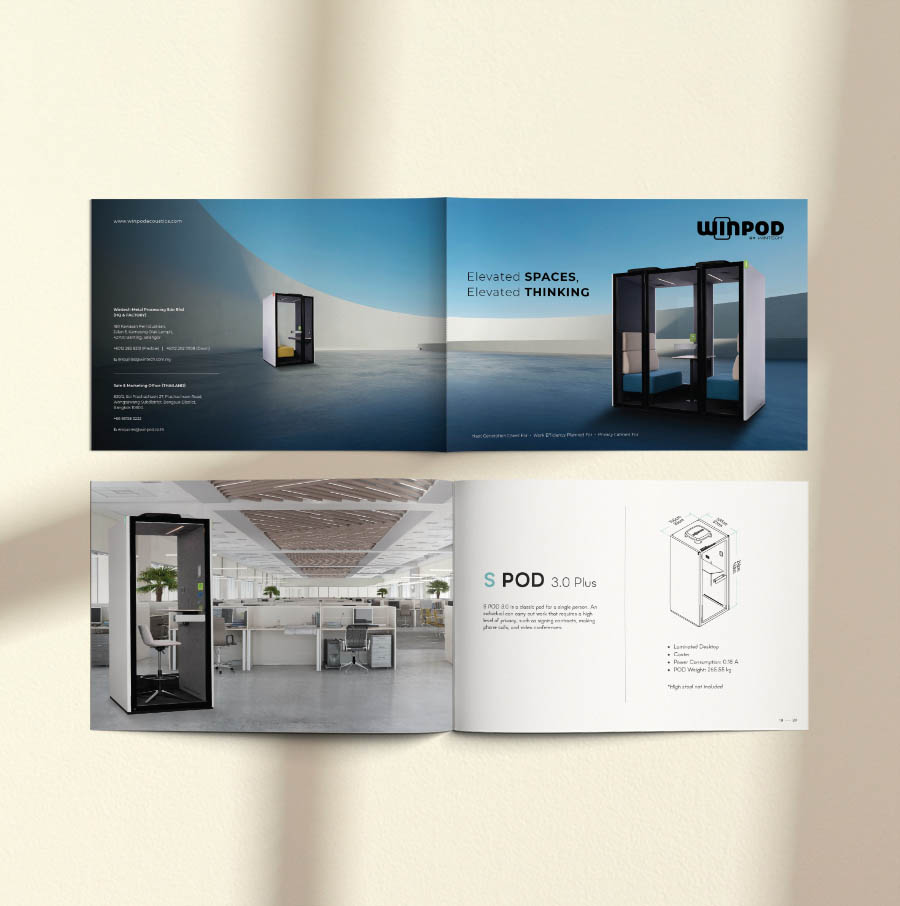 Winpod Acoustic Pod catalog design